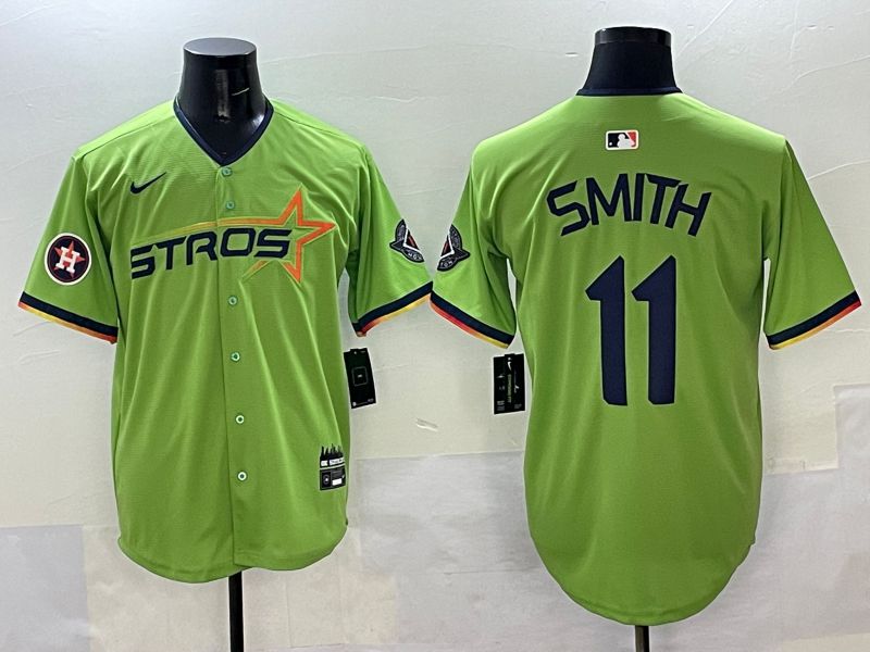 Men Houston Astros #11 Smith Green three generations Joint Name 2025 Nike MLB Jersey style 9->houston astros->MLB Jersey